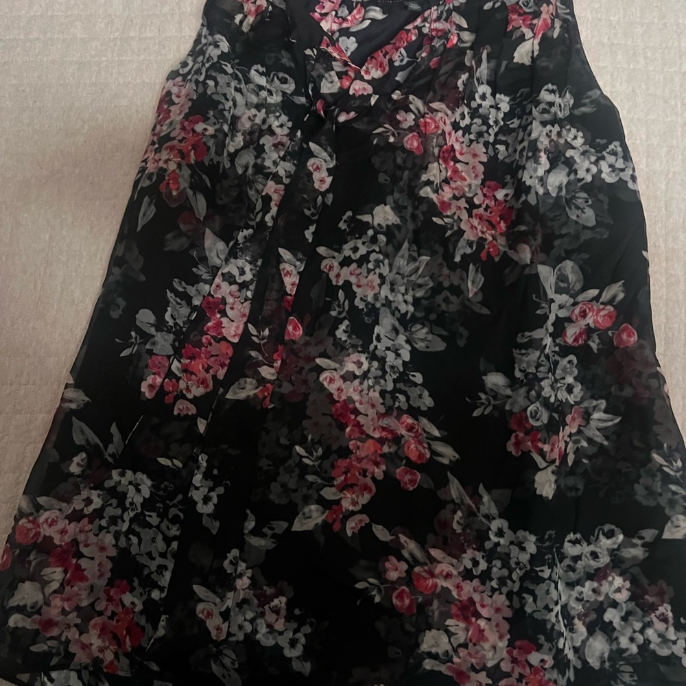 Floral Black and Pink Women's Blouse